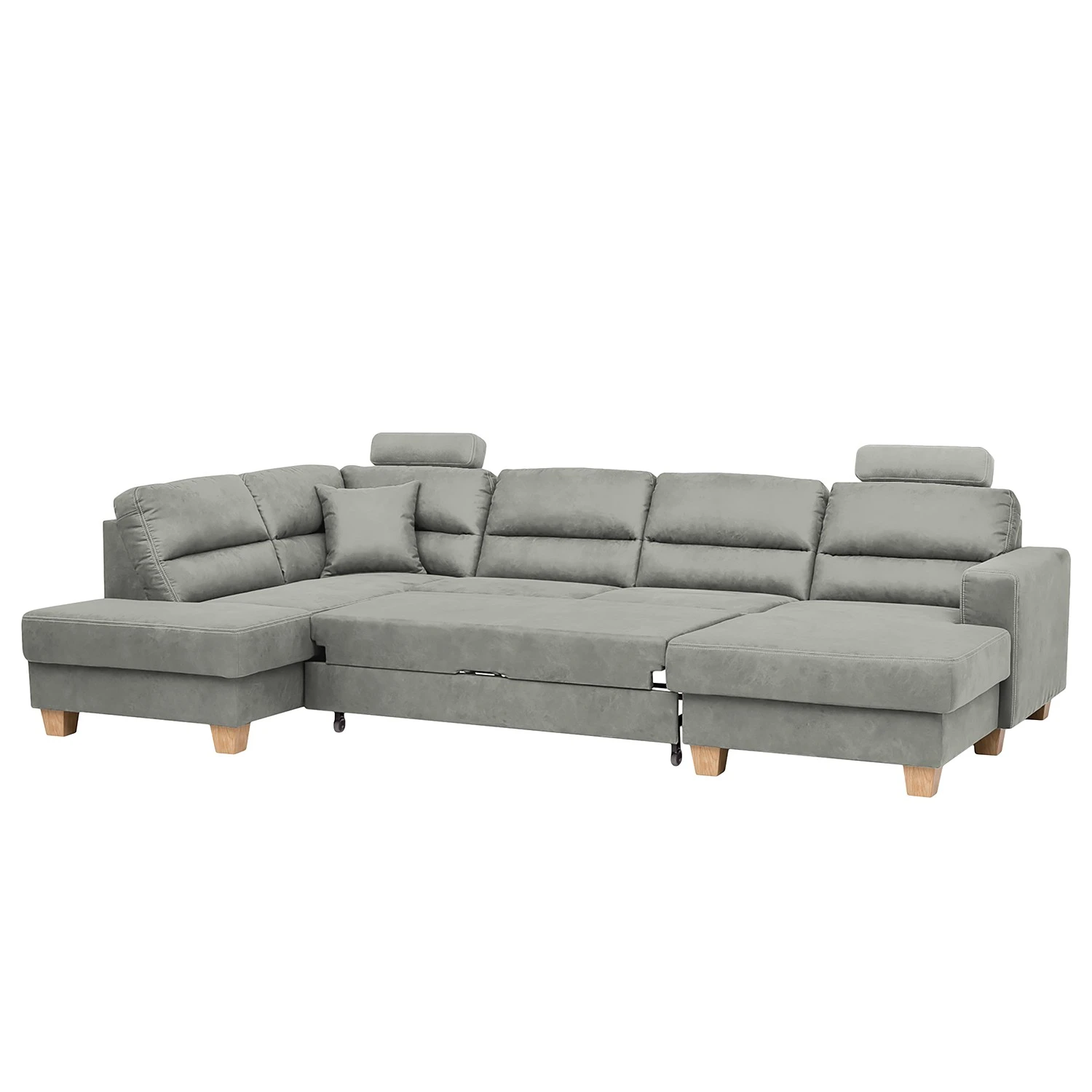 Ars Natura Wohnlandschaften Korfi - Microfaser - Platin - Ottomane davorstehend links - Mit Kopfstütze 6 Ars Natura Wohnlandschaften Korfi - Microfaser - Platin - Ottomane davorstehend links - Mit Kopfstütze – Bild 6