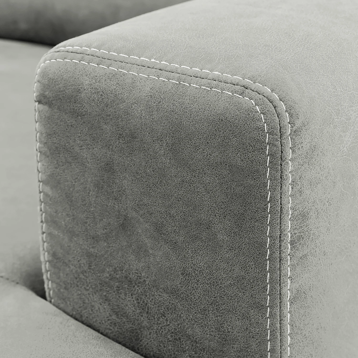 Ars Natura Wohnlandschaften Korfi - Microfaser - Platin - Ottomane davorstehend links - Mit Kopfstütze 8 Ars Natura Wohnlandschaften Korfi - Microfaser - Platin - Ottomane davorstehend links - Mit Kopfstütze – Bild 8