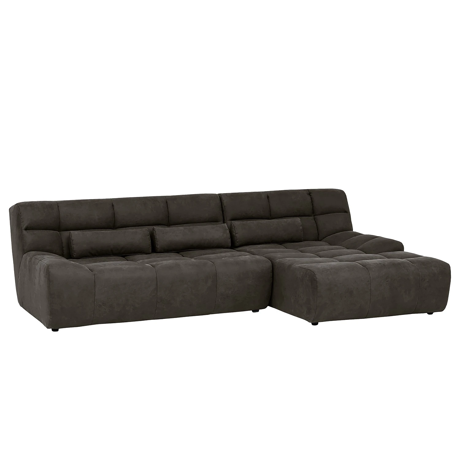 Loftscape Ecksofa Hanko - Microfaser - Anthrazit - Longchair davorstehend rechts 1 Loftscape Ecksofa Hanko - Microfaser - Anthrazit - Longchair davorstehend rechts