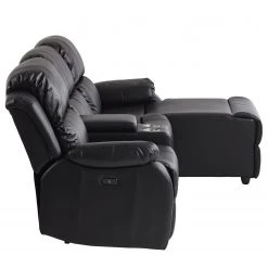 Modoform Ecksofa Mendis - Kunstleder - Schwarz - Ottomane davorstehend rechts -Wohnzimmermöbel boutique en ligne 1000200110 200730 06131200017 DETAILS P000000001000200110