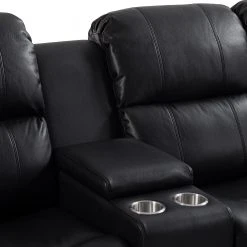 Modoform Ecksofa Mendis - Kunstleder - Schwarz - Ottomane davorstehend rechts -Wohnzimmermöbel boutique en ligne 1000200110 200730 06131700023 DETAILS P000000001000200110