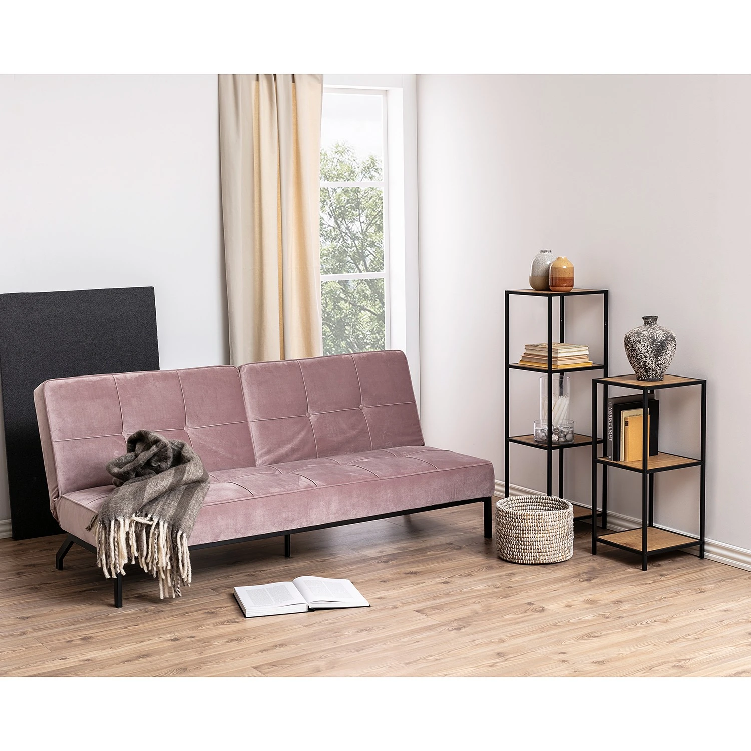 Red Living Regal Coogee IX - Wildeiche Dekor / Schwarz - Höhe: 120 cm 2 Red Living Regal Coogee IX - Wildeiche Dekor / Schwarz - Höhe: 120 cm – Bild 2