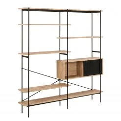 Norrwood Regal Alsace - Wildeiche Dekor / Schwarz -Wohnzimmermöbel boutique en ligne 1000200167 200205 06092500139 DETAILS P000000001000200167