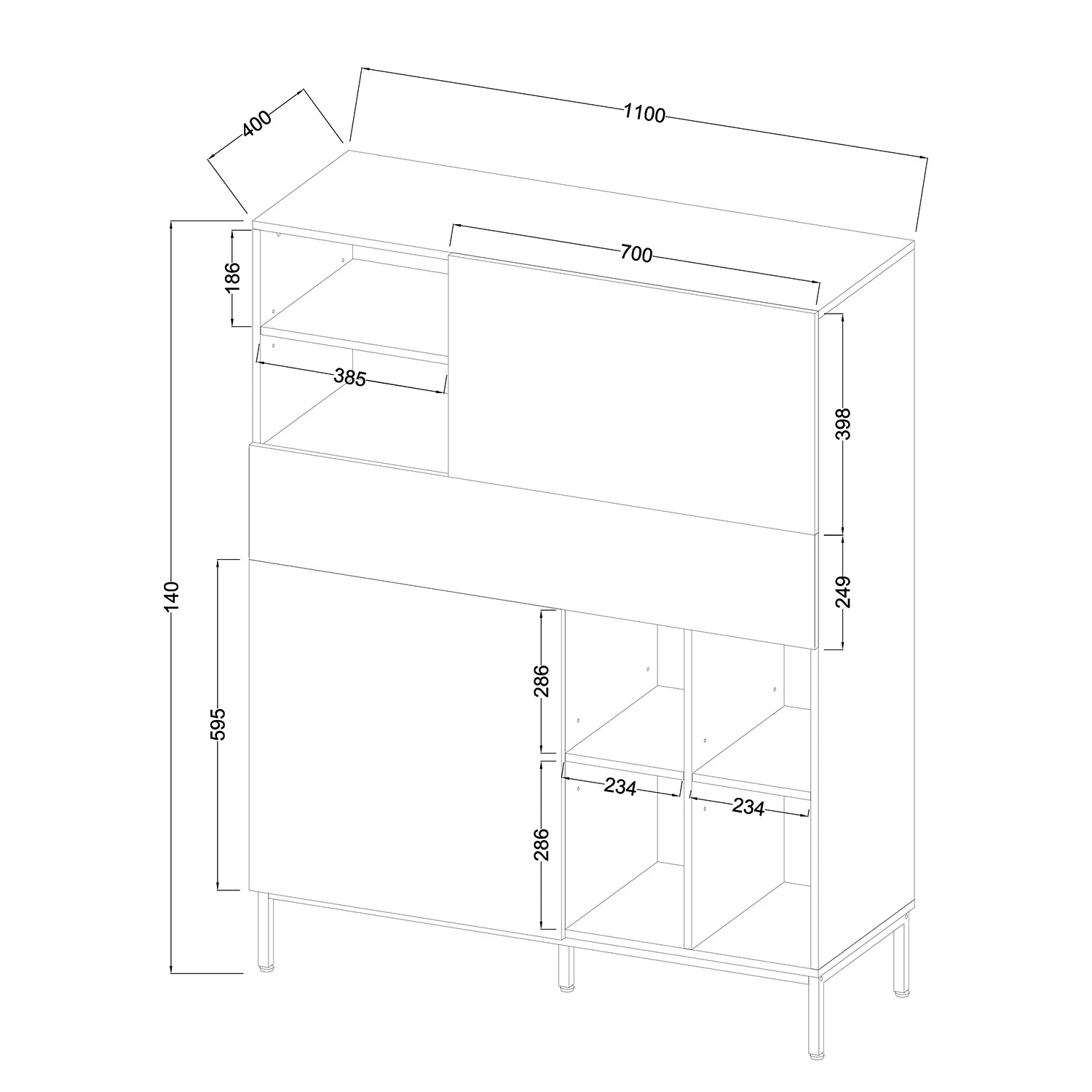 Fredriks Highboard Meon - Grau 24 Fredriks Highboard Meon - Grau – Bild 24