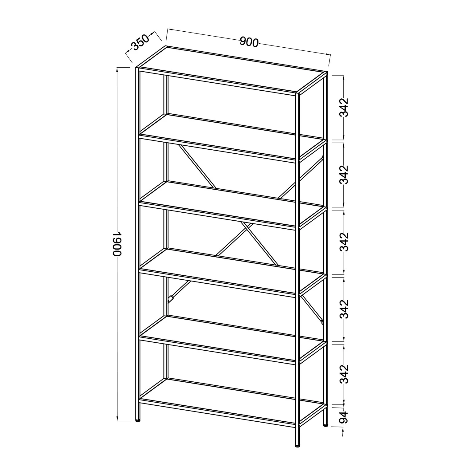 Fredriks Regal Meon II - Eiche Grau Dekor 12 Fredriks Regal Meon II - Eiche Grau Dekor – Bild 12