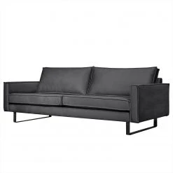 Ars manufacti Sofa Liel II (3-Sitzer) - Samt - Samt Onoli: Anthrazit