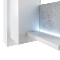 Loftscape Wohnwand Littor (3-teilig) - inkl. Beleuchtung - Weiß / Beton Dekor -Wohnzimmermöbel boutique en ligne 1000202015 200203 11093000121 DETAILS P000000001000202015