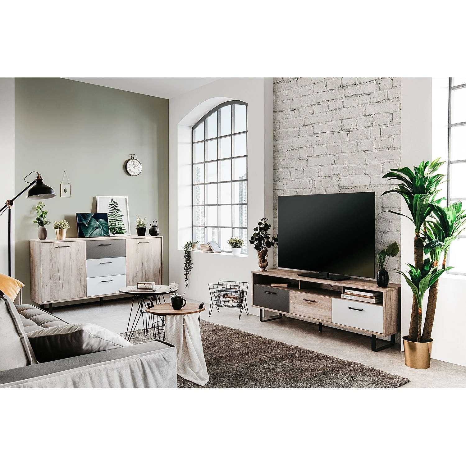 Norrwood TV-Lowboard Brookton - Mehrfarbig / Eiche Dekor 9 Norrwood TV-Lowboard Brookton - Mehrfarbig / Eiche Dekor – Bild 9