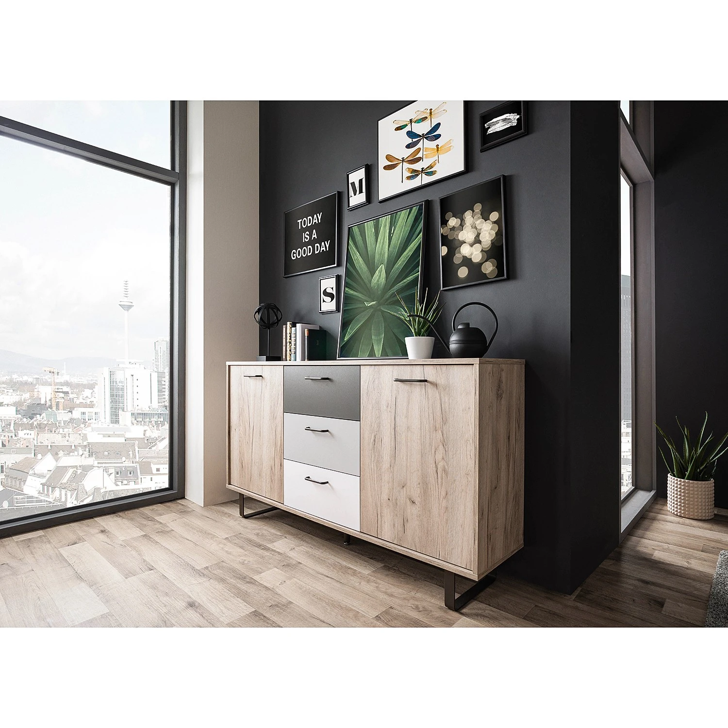 Norrwood Sideboard Brookton - Mehrfarbig / Eiche Dekor 3 Norrwood Sideboard Brookton - Mehrfarbig / Eiche Dekor – Bild 3