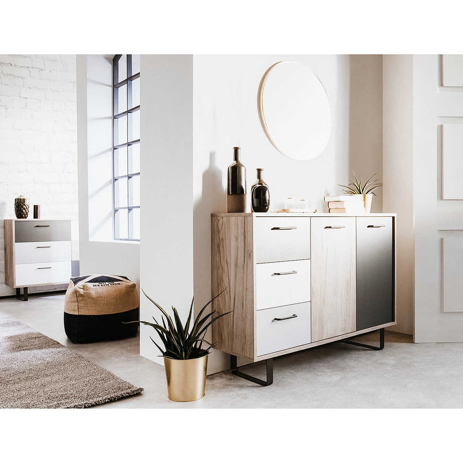 Norrwood Kommode Brookton III - Mehrfarbig / Eiche Dekor 2 Norrwood Kommode Brookton III - Mehrfarbig / Eiche Dekor – Bild 2