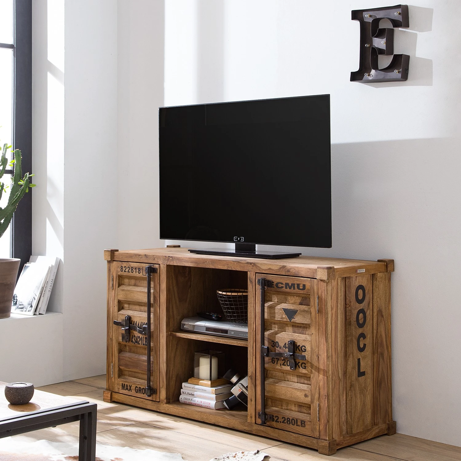 Wolf-Möbel TV-Lowboard Container - Sheesham massiv 2 Wolf-Möbel TV-Lowboard Container - Sheesham massiv – Bild 2