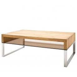 Loftscape Couchtisch Vinton - Eiche massiv / Glas - Breite: 110 cm
