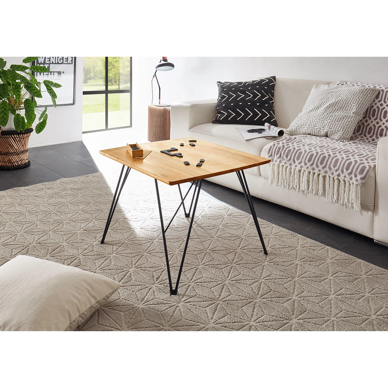 Loftscape Couchtisch Zavalla - Asteiche massiv / Metall - Asteiche / Schwarz - Breite: 60 cm 2 Loftscape Couchtisch Zavalla - Asteiche massiv / Metall - Asteiche / Schwarz - Breite: 60 cm – Bild 2