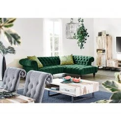 Loftscape Ecksofa Fireside II - Samt - Antikgrün - Ottomane davorstehend rechts -Wohnzimmermöbel boutique en ligne 1000204908 200312 11185100443 MOOD DETAILS P000000001000204908 mood