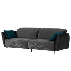 Jack & Alice Bigsofa Morada - Samt - Grau / Petrol