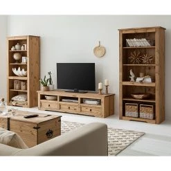 Maison Belfort Wohnwand Finca Rustica I (3-teilig) - Kiefer massiv - Kiefer Natur