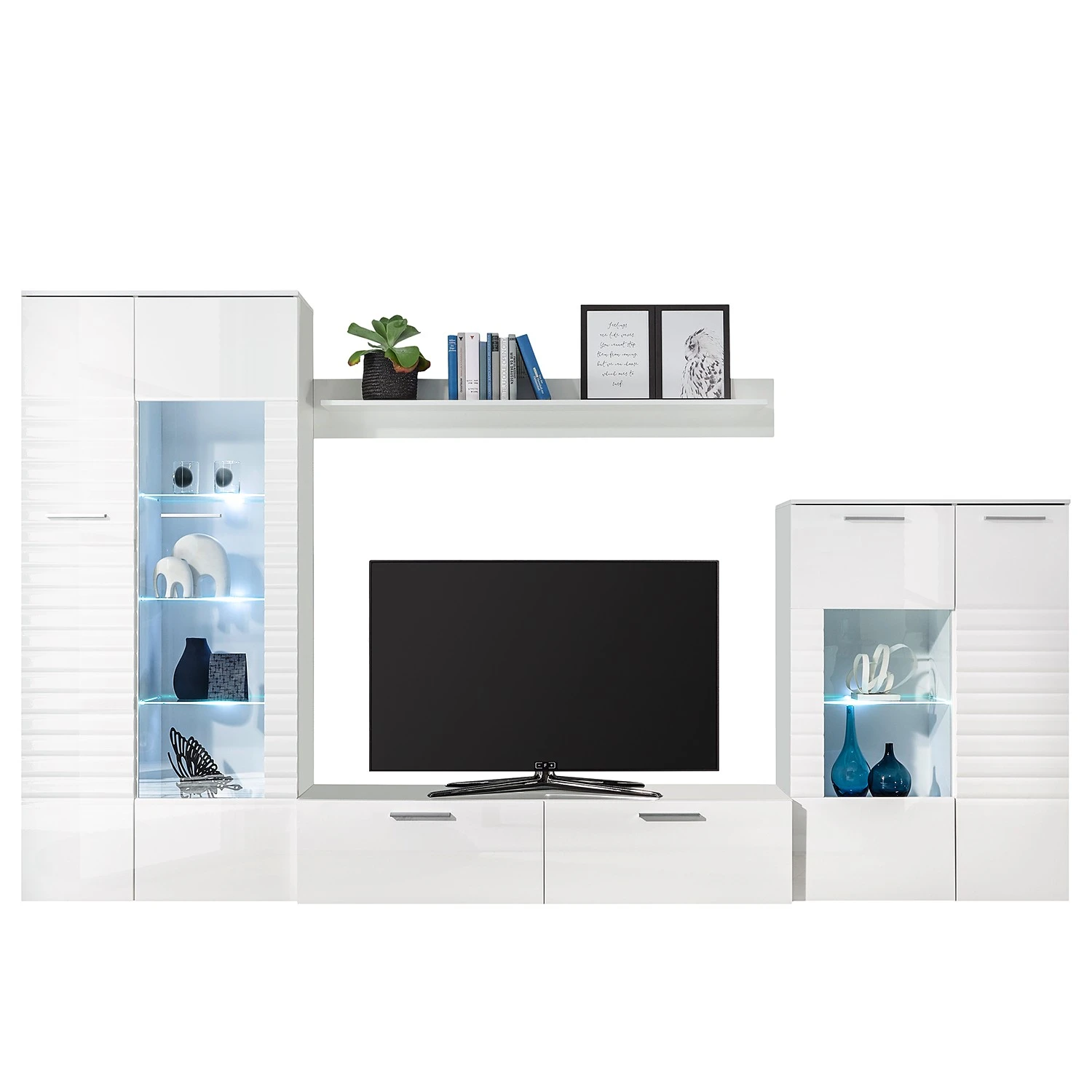 Loftscape Wohnwand Lonoke (5-teilig) - Inkl. Beleuchtung - Hochglanz Weiß 3 Loftscape Wohnwand Lonoke (5-teilig) - Inkl. Beleuchtung - Hochglanz Weiß – Bild 3