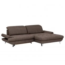Fredriks Ecksofa Gorman - Microfaser - Taupe - Longchair davorstehend rechts - Schlaffunktion
