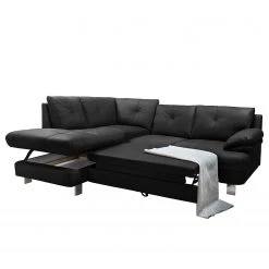 Fredriks Ecksofa NoDa - Echtleder - Schwarz - Ottomane davorstehend links - Schlaffunktion - Bettkasten -Wohnzimmermöbel boutique en ligne 1000205259 200310 12361601238 DETAILS P000000001000205259