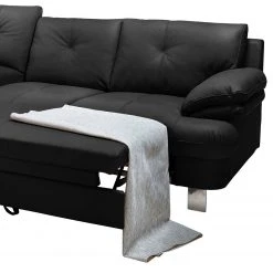 Fredriks Ecksofa NoDa - Echtleder - Schwarz - Ottomane davorstehend links - Schlaffunktion - Bettkasten -Wohnzimmermöbel boutique en ligne 1000205259 200310 12361601241 DETAILS P000000001000205259