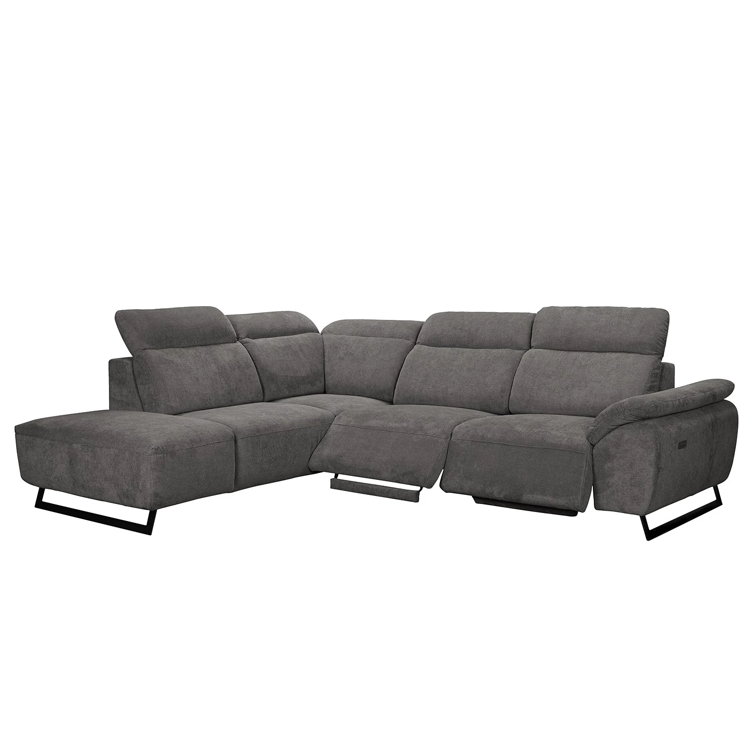 Fredriks Ecksofa NoHo - Microfaser - Grau - Ottomane davorstehend links - Relaxfunktion 4 Fredriks Ecksofa NoHo - Microfaser - Grau - Ottomane davorstehend links - Relaxfunktion – Bild 4