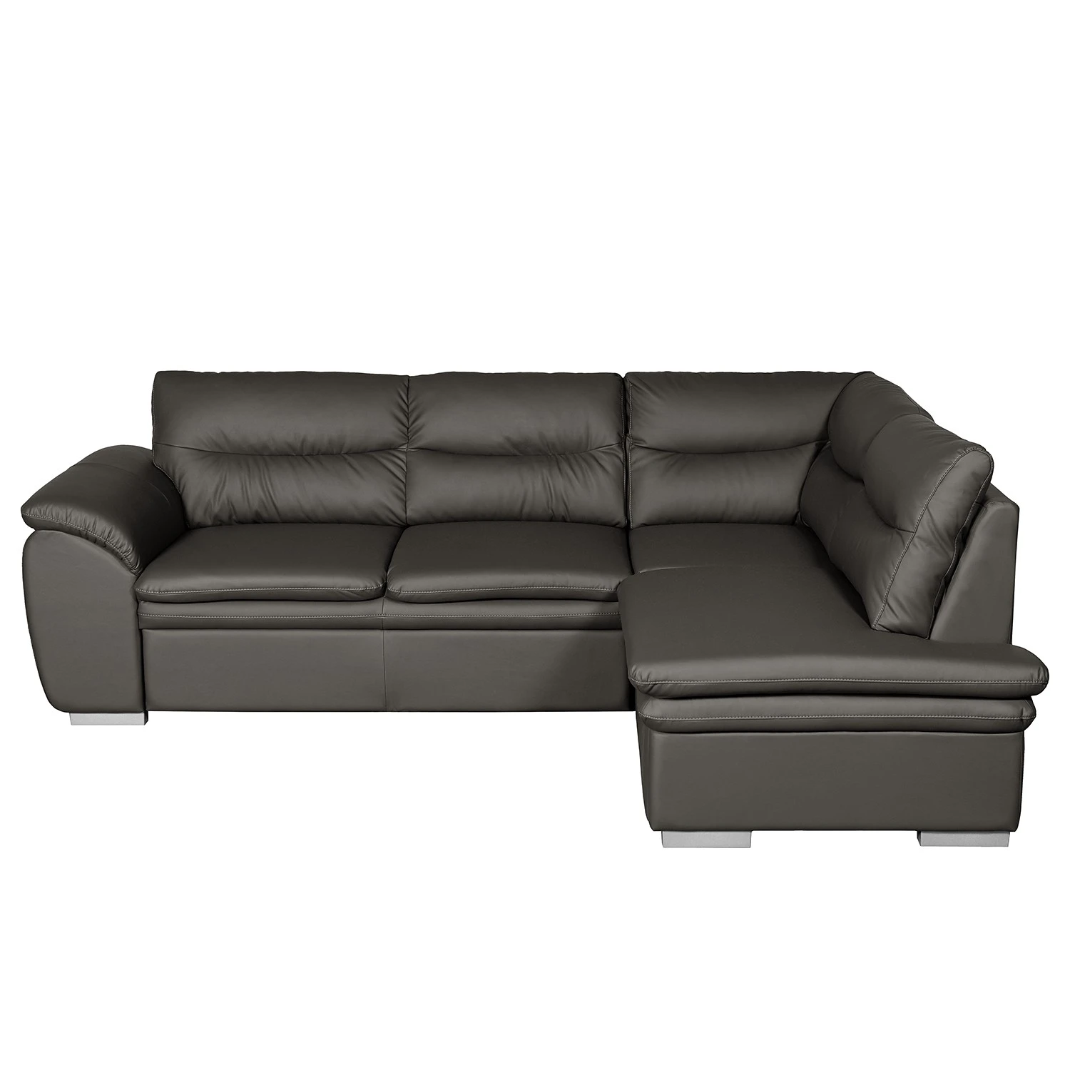 Fredriks Ecksofa Elkin - Kunstleder - Dunkelgrau - Ottomane davorstehend rechts - Schlaffunktion - Bettkasten 3 Fredriks Ecksofa Elkin - Kunstleder - Dunkelgrau - Ottomane davorstehend rechts - Schlaffunktion - Bettkasten – Bild 3