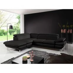 Fredriks Ecksofa Graford II - Kunstleder - Schwarz - Ottomane davorstehend links - Keine Funktion -Wohnzimmermöbel boutique en ligne 1000205309 200310 12371001749 MOOD DETAILS P000000001000205309 mood