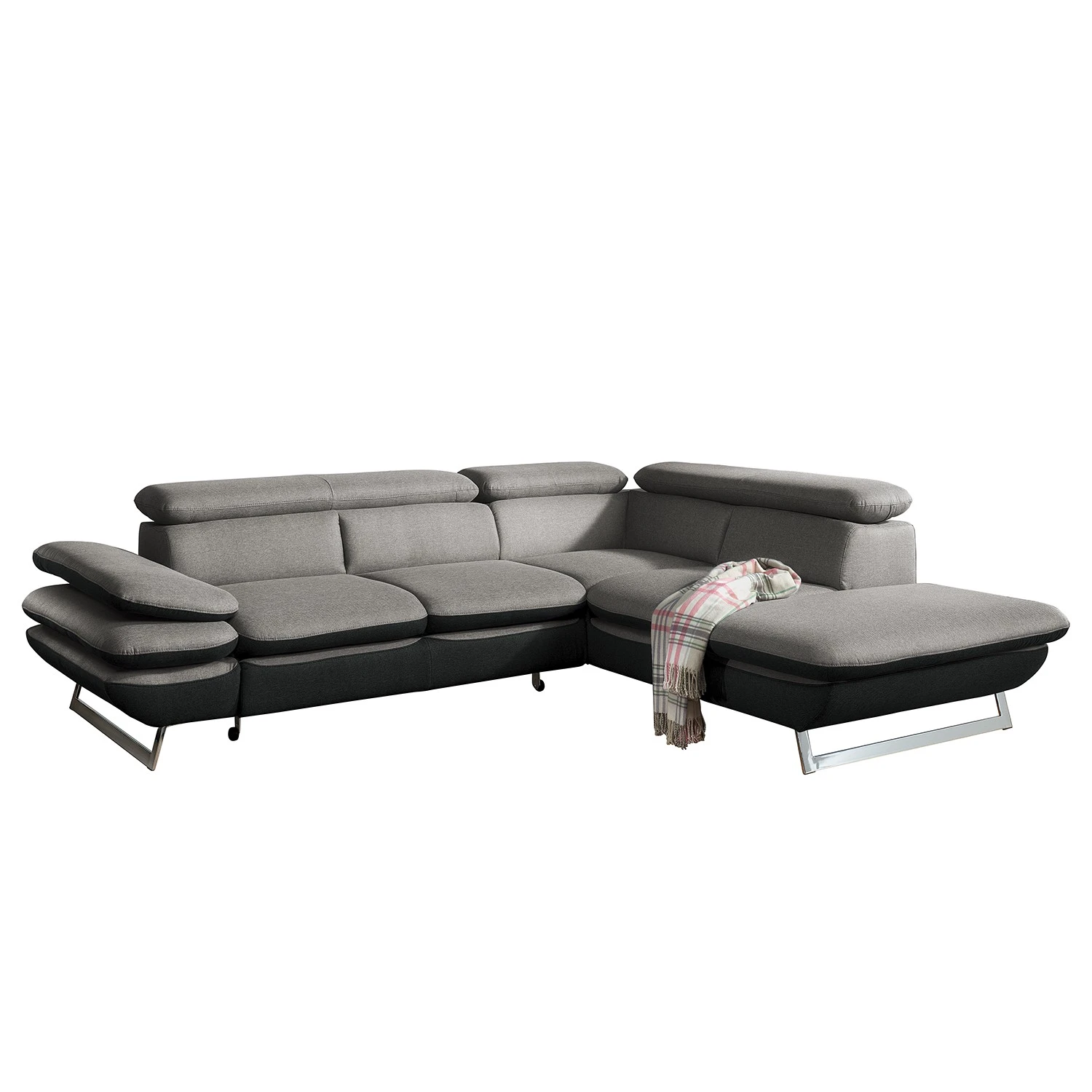 Fredriks Ecksofa Graford I - Flachgewebe - Ottomane davorstehend rechts - Schlaffunktion 1 Fredriks Ecksofa Graford I - Flachgewebe - Ottomane davorstehend rechts - Schlaffunktion
