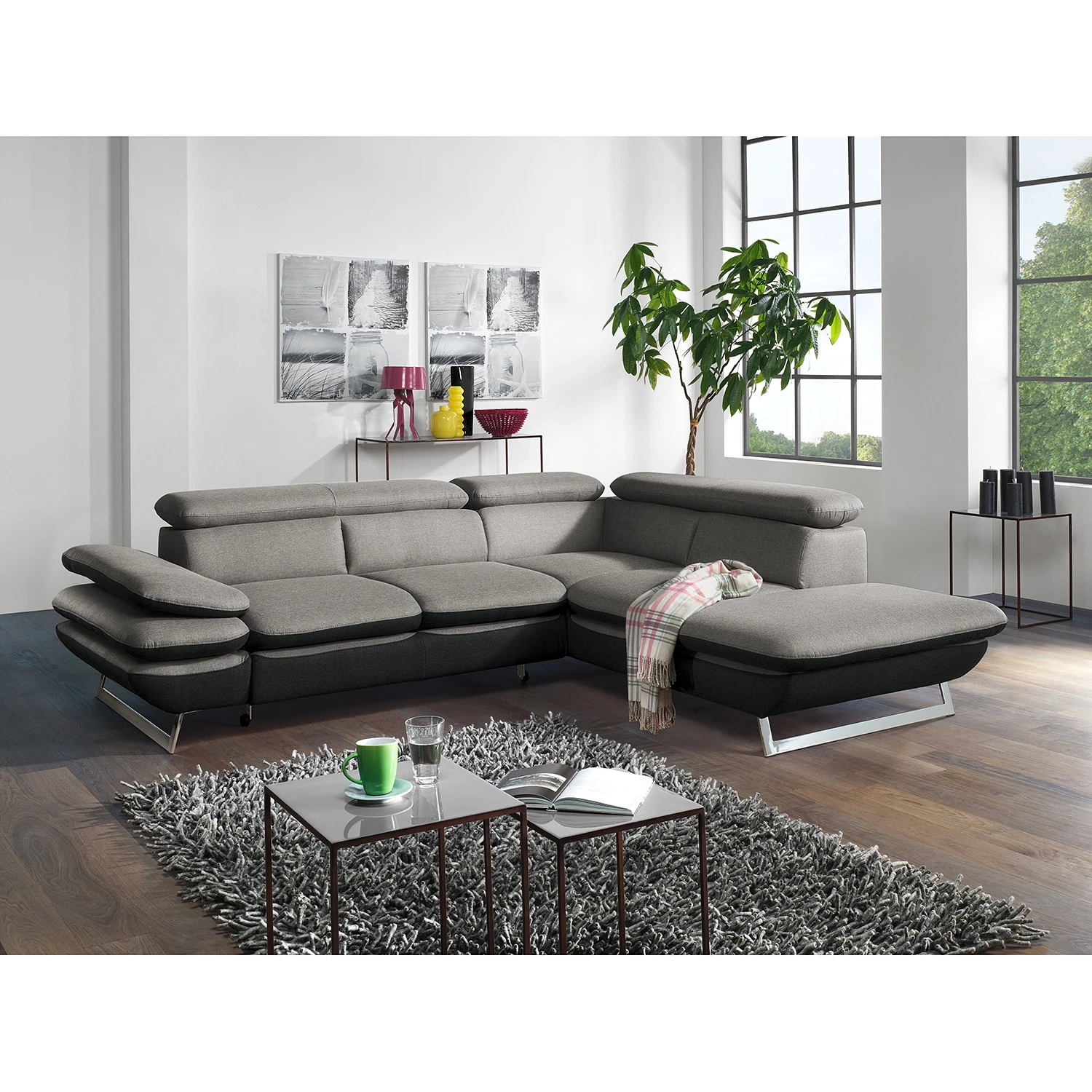 Fredriks Ecksofa Graford I - Flachgewebe - Ottomane davorstehend rechts - Schlaffunktion 2 Fredriks Ecksofa Graford I - Flachgewebe - Ottomane davorstehend rechts - Schlaffunktion – Bild 2