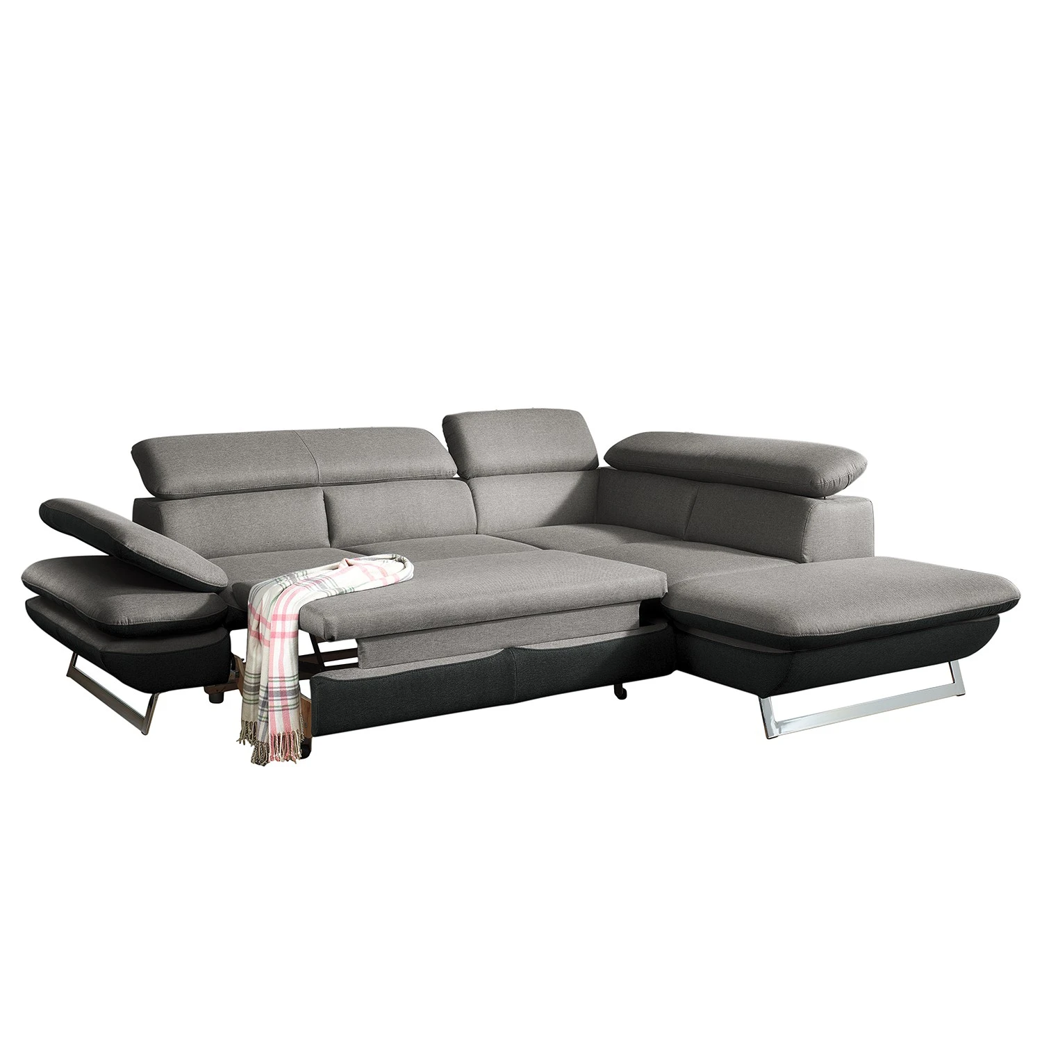 Fredriks Ecksofa Graford I - Flachgewebe - Ottomane davorstehend rechts - Schlaffunktion 4 Fredriks Ecksofa Graford I - Flachgewebe - Ottomane davorstehend rechts - Schlaffunktion – Bild 4