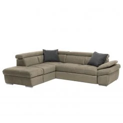 Fredriks Ecksofa Barvas I - Strukturstoff - Lichtgrau - Ottomane davorstehend links - Keine Funktion