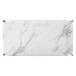 Jack & Alice Couchtisch Conyers - Glas / Metall - Marmor Weiß Dekor / Schwarz -Wohnzimmermöbel boutique en ligne 1000205493 201023 06215300011 DETAILS P000000001000205493