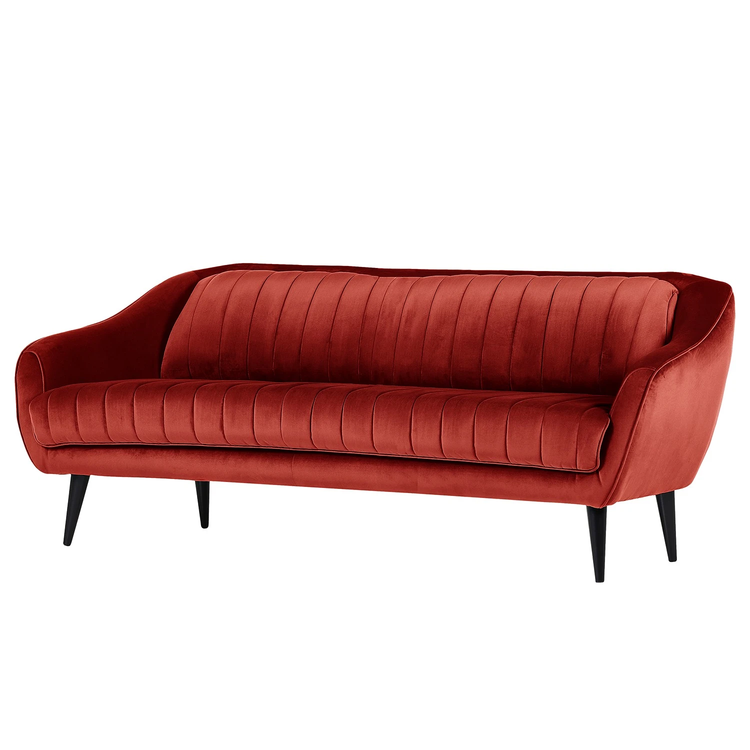 Red Living Sofa Margon (3-Sitzer) - Samt - Kirschrot - Schwarz 1 Red Living Sofa Margon (3-Sitzer) - Samt - Kirschrot - Schwarz