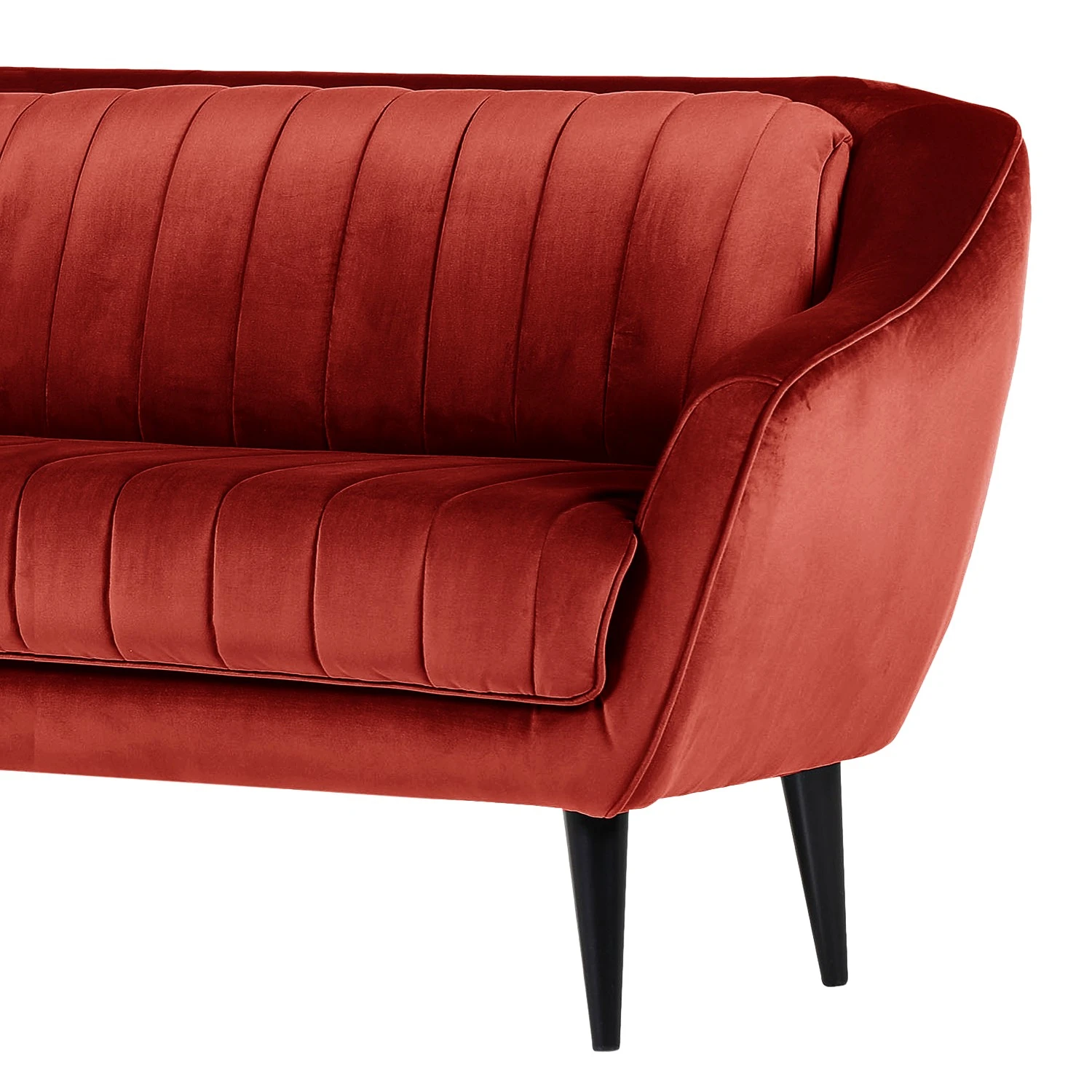 Red Living Sofa Margon (3-Sitzer) - Samt - Kirschrot - Schwarz 2 Red Living Sofa Margon (3-Sitzer) - Samt - Kirschrot - Schwarz – Bild 2