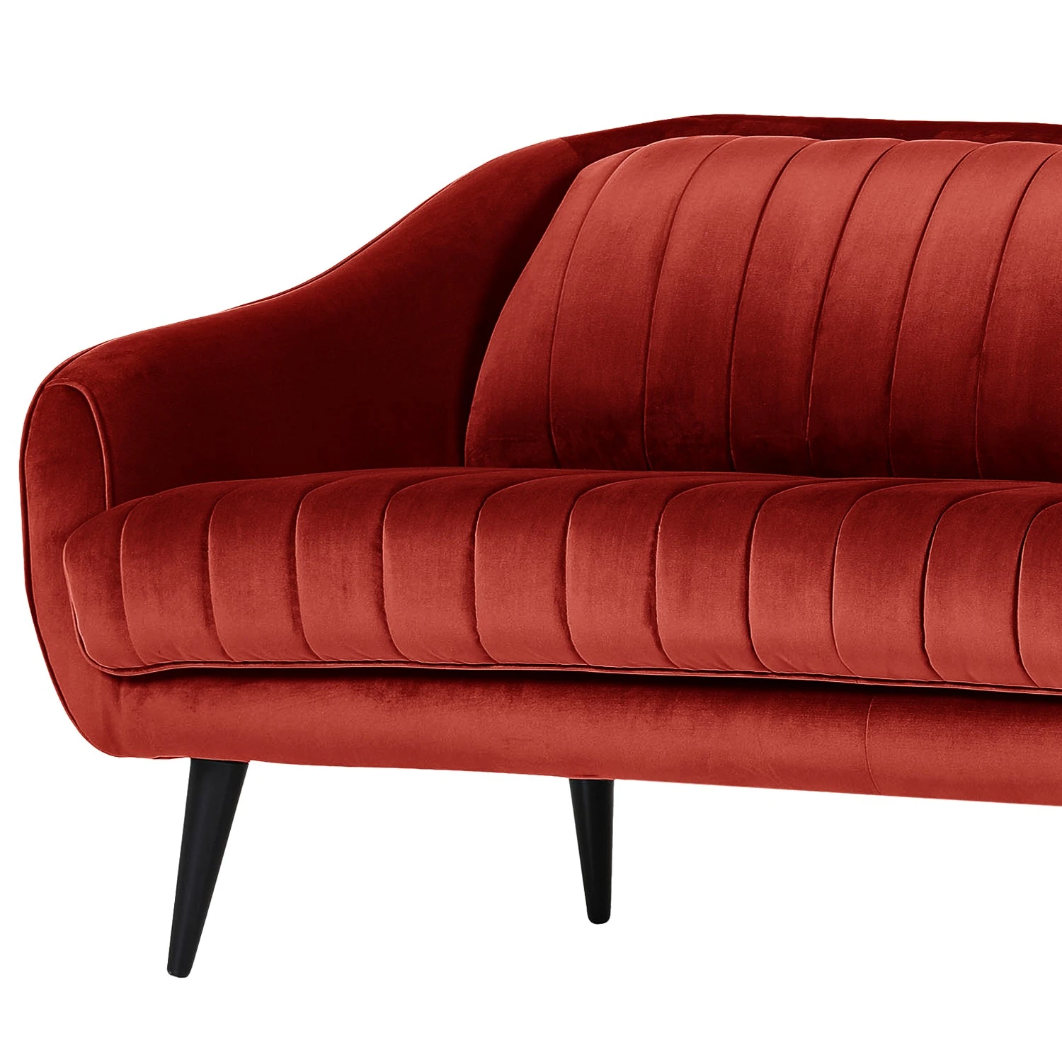 Red Living Sofa Margon (3-Sitzer) - Samt - Kirschrot - Schwarz 3 Red Living Sofa Margon (3-Sitzer) - Samt - Kirschrot - Schwarz – Bild 3