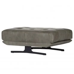 Naturoo Polsterhocker Ruona - Echtleder - Grau