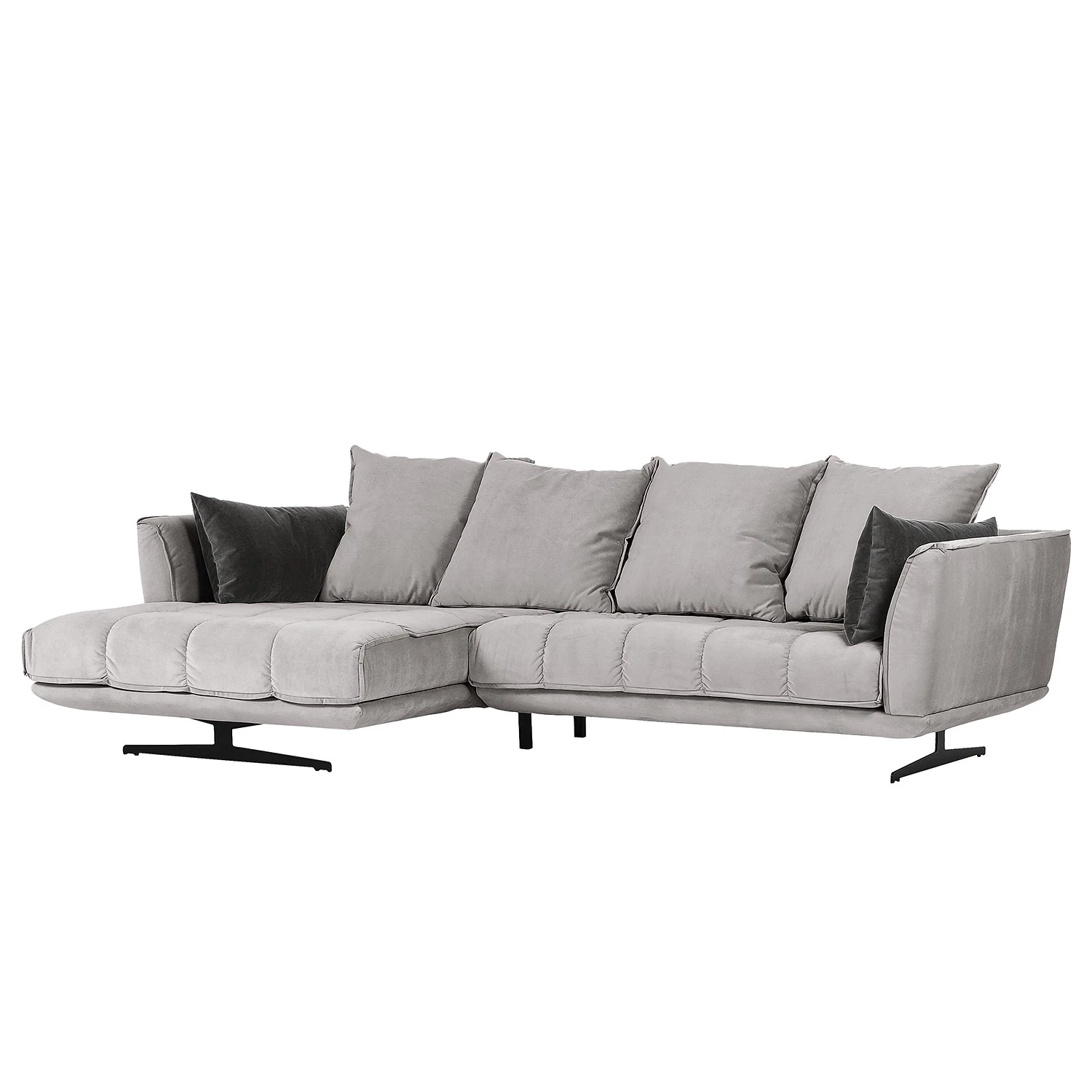 Loftscape Ecksofa Beckley II - Samt - Ottomane davorstehend links 1 Loftscape Ecksofa Beckley II - Samt - Ottomane davorstehend links