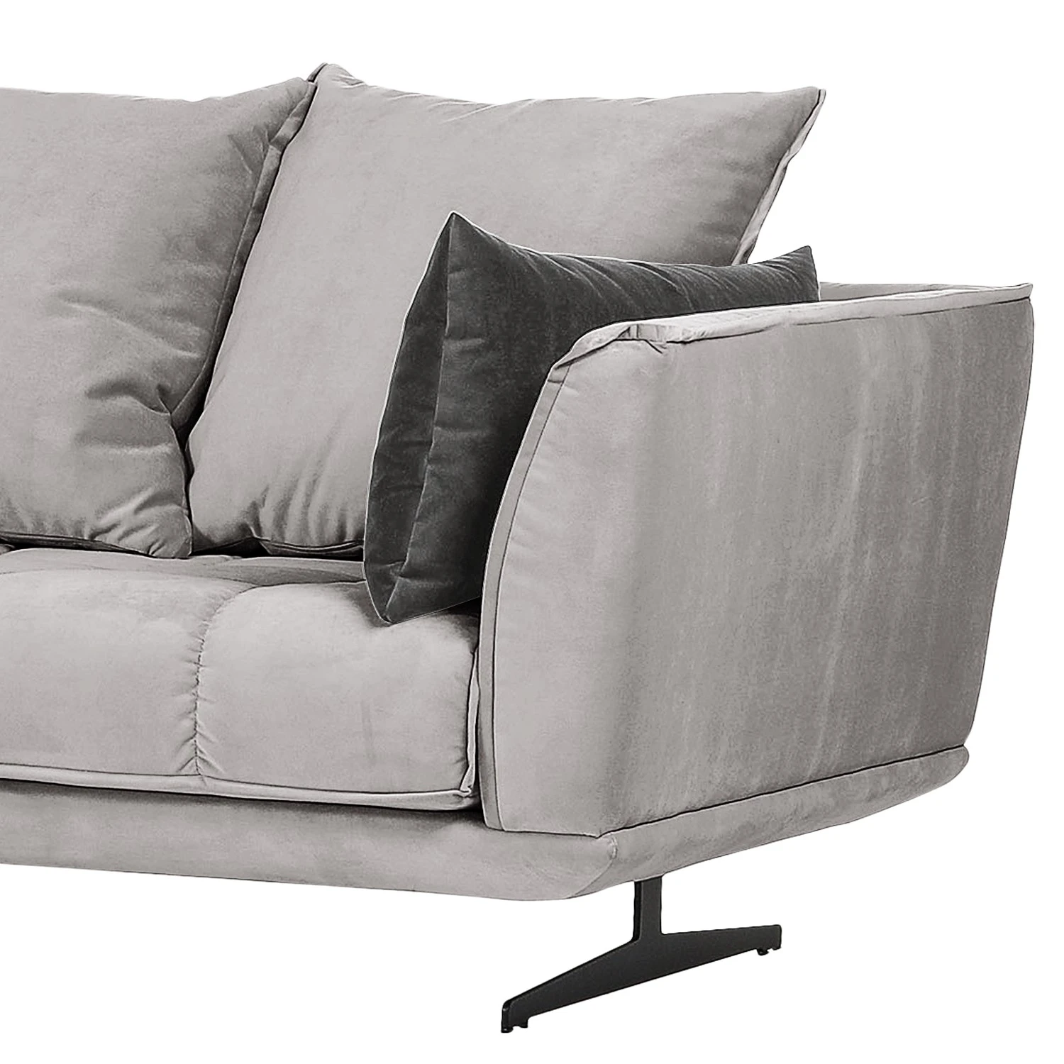 Loftscape Ecksofa Beckley II - Samt - Ottomane davorstehend links 2 Loftscape Ecksofa Beckley II - Samt - Ottomane davorstehend links – Bild 2