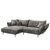 Ars manufacti Ecksofa Venes - Antiklederlook - Grau - Longchair davorstehend links - 3 Kissen