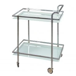Jack & Alice Servierwagen Vonore - Glas / Metall - Chrom