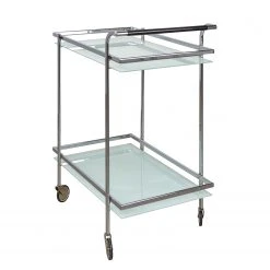 Jack & Alice Servierwagen Vonore - Glas / Metall - Chrom -Wohnzimmermöbel boutique en ligne 1000206267 200218 13102500013 DETAILS P000000001000206267