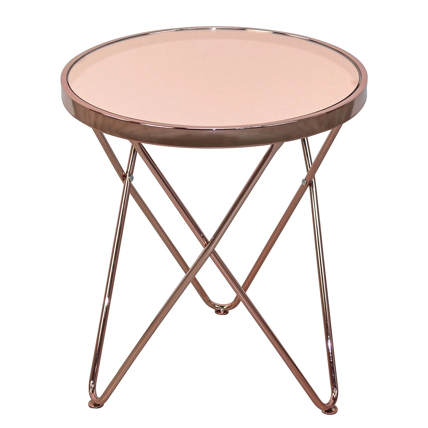Jack & Alice Beistelltisch Phini - Glas / Metall - Roségold 1 Jack & Alice Beistelltisch Phini - Glas / Metall - Roségold