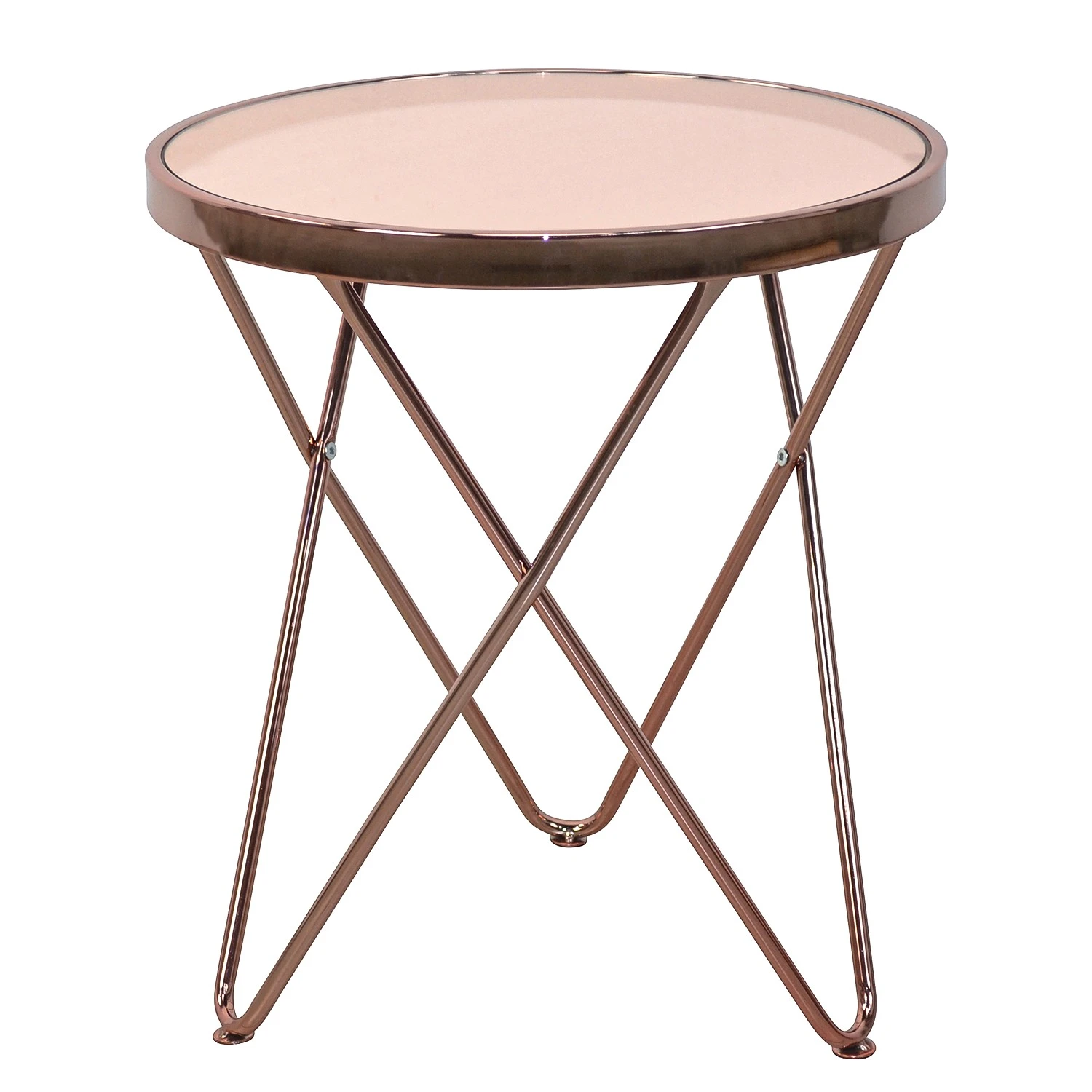 Jack & Alice Beistelltisch Phini - Glas / Metall - Roségold 2 Jack & Alice Beistelltisch Phini - Glas / Metall - Roségold – Bild 2