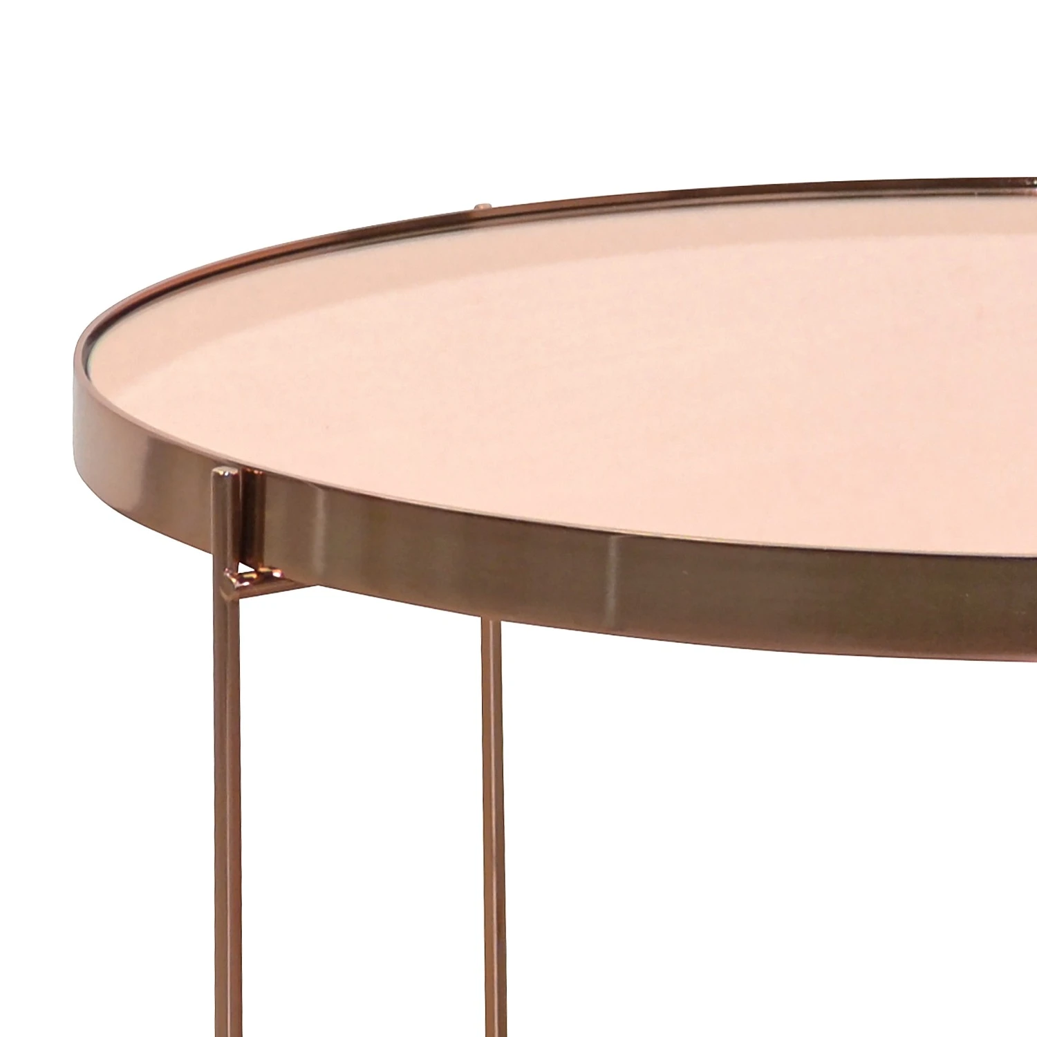 Norrwood Couchtisch Noxon - Glas / Metall - Roségold 4 Norrwood Couchtisch Noxon - Glas / Metall - Roségold – Bild 4