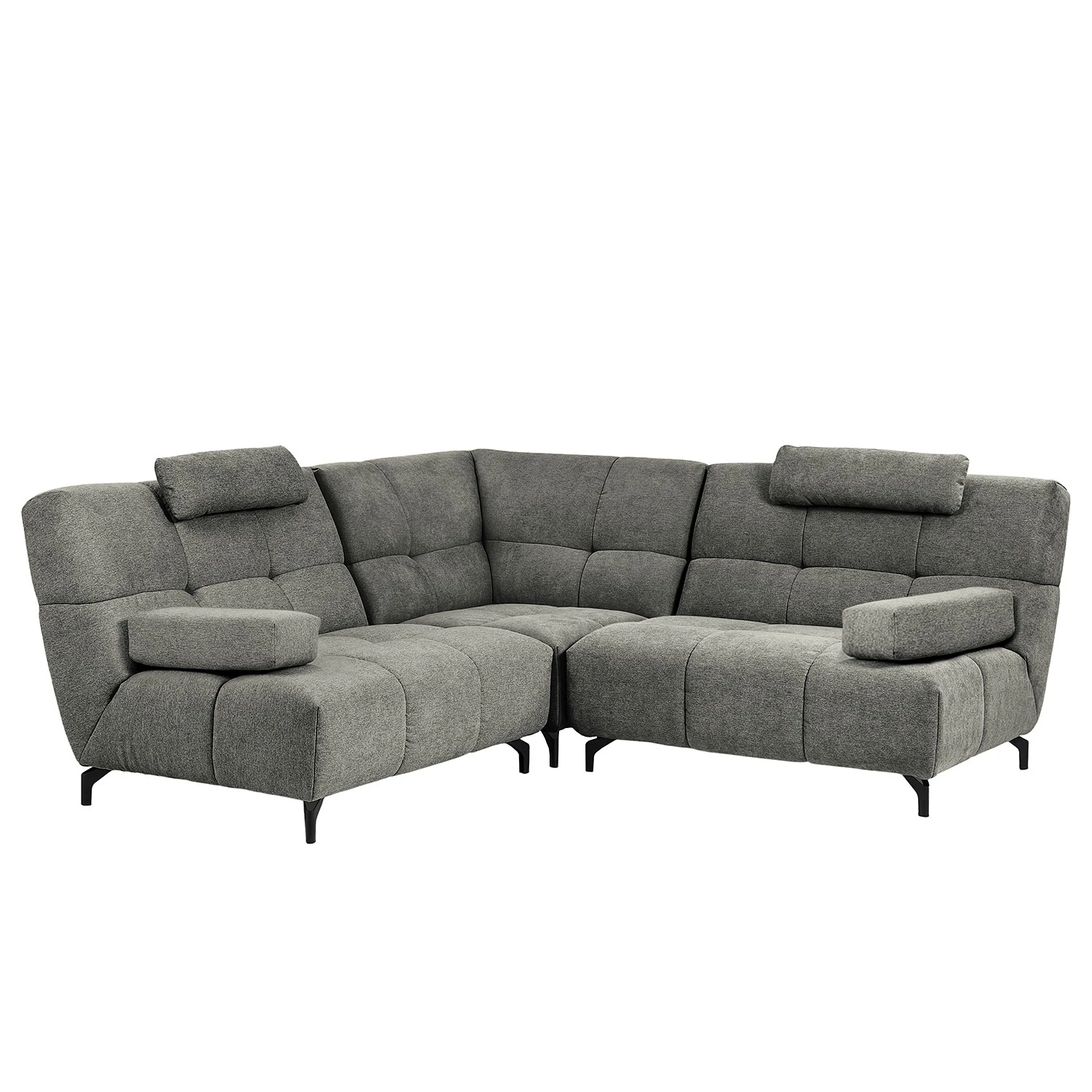 Fredriks Ecksofa Bellmore I - Microfaser - Grau - Mit Kopfstütze 1 Fredriks Ecksofa Bellmore I - Microfaser - Grau - Mit Kopfstütze