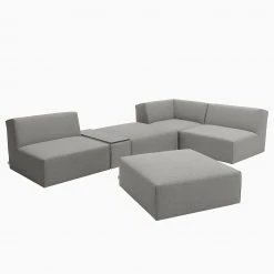 Tom Tailor Ecksofa Elements XI - Webstoff - Stoff TBO: 29 moody grey