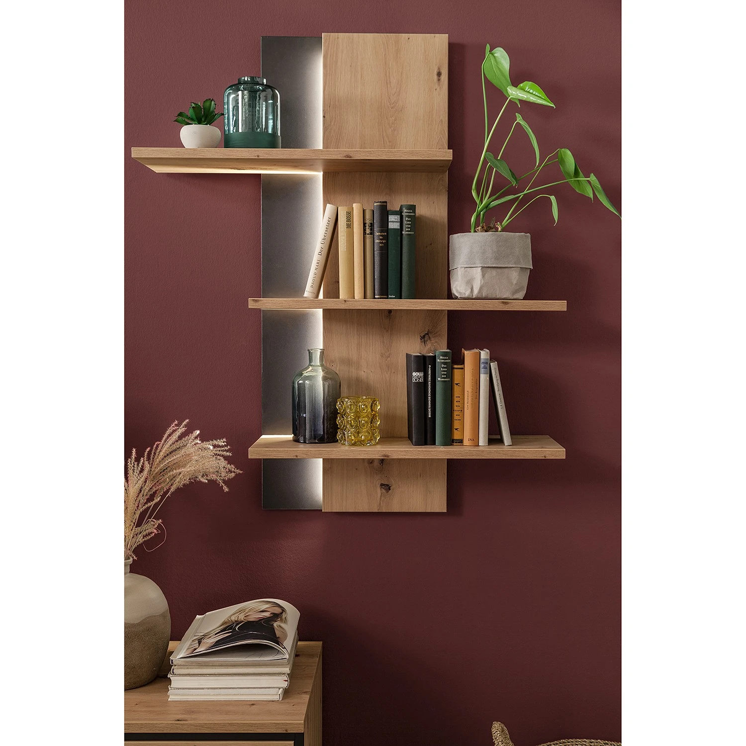 Loftscape Wandregal Buena - Balkeneiche Dekor / Anthrazit 2 Loftscape Wandregal Buena - Balkeneiche Dekor / Anthrazit – Bild 2