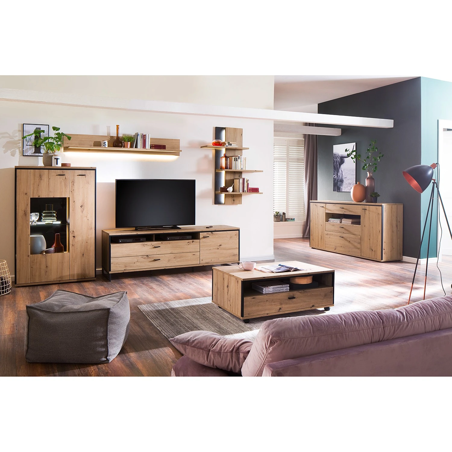 Loftscape Wandregal Buena - Balkeneiche Dekor / Anthrazit 5 Loftscape Wandregal Buena - Balkeneiche Dekor / Anthrazit – Bild 5