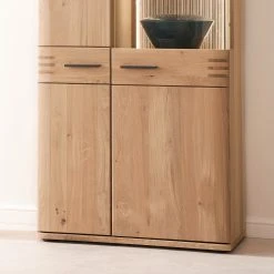 Loftscape Vitrinenschrank Salvo - Eiche teilmassiv - Balkeneiche Bianco / Grau -Wohnzimmermöbel boutique en ligne 1000207361 200317 14292600111 DETAILS P000000001000207361