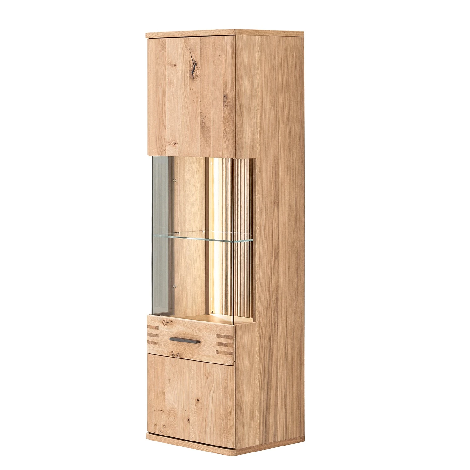 Loftscape Hängevitrine Salvo - Eiche teilmassiv - Balkeneiche Bianco / Grau 1 Loftscape Hängevitrine Salvo - Eiche teilmassiv - Balkeneiche Bianco / Grau